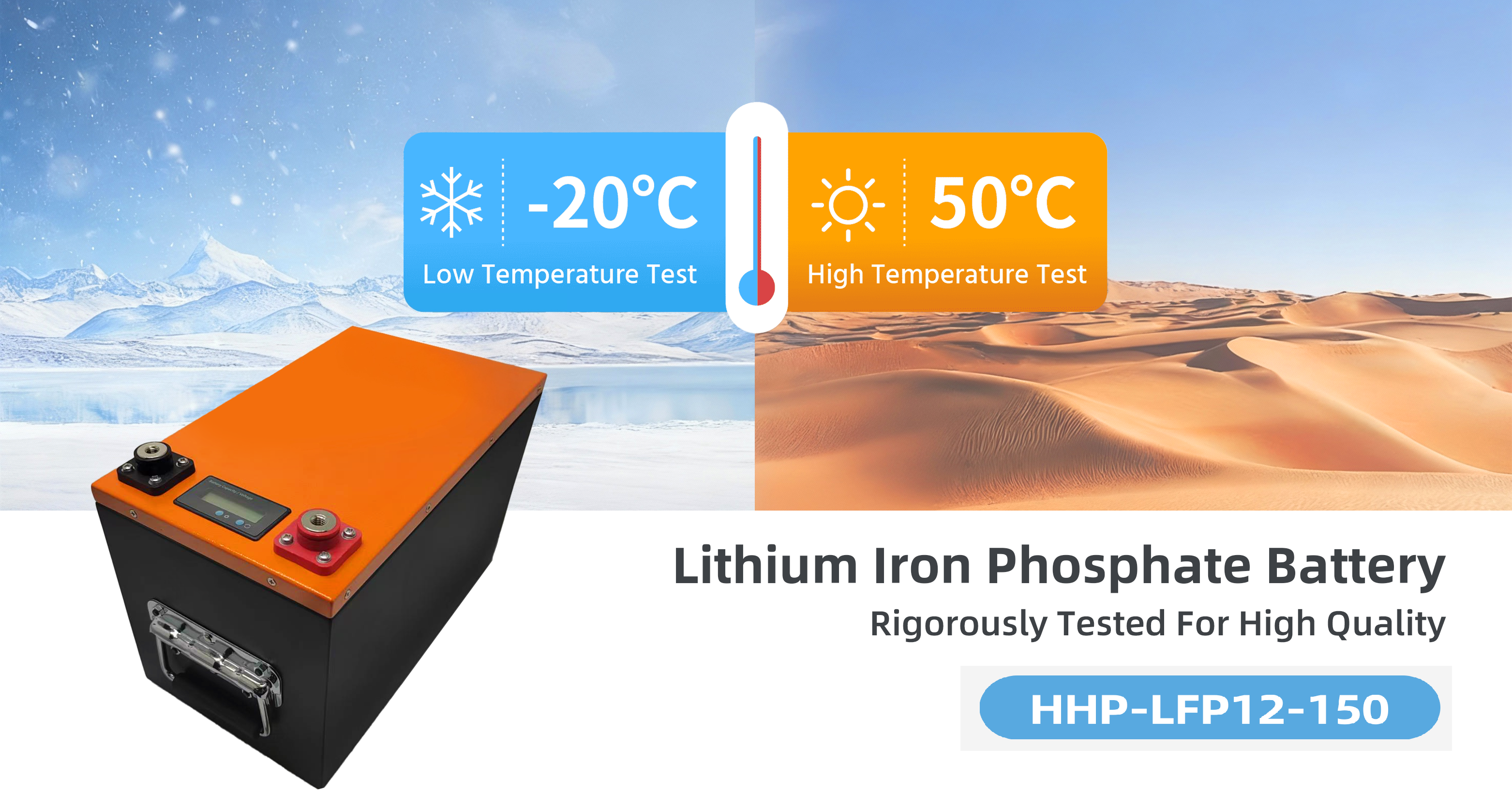 Batterie LiFePO4 12V 150Ah – HHPOWER 310  : "Batterie 150Ah Lithium Compacte – Format L3 Idéal Sous-Siège Van"