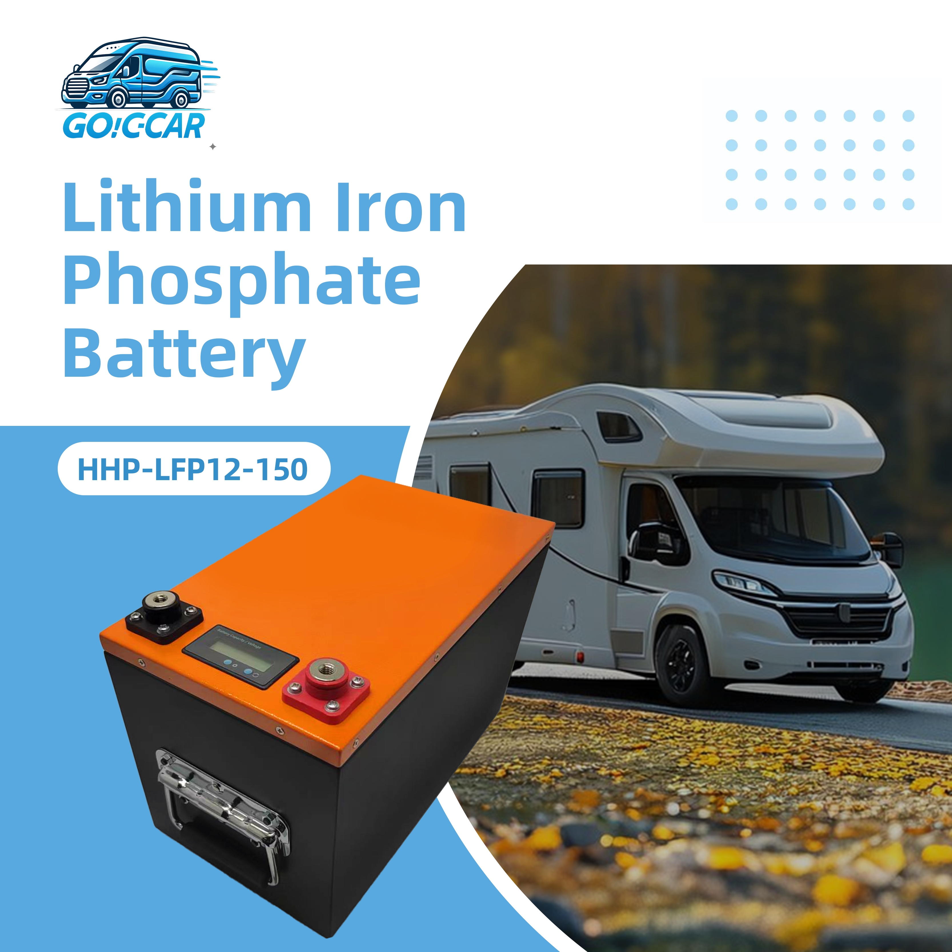 Batterie LiFePO4 12V 150Ah – HHPOWER 310  : "Batterie 150Ah Lithium Compacte – Format L3 Idéal Sous-Siège Van"