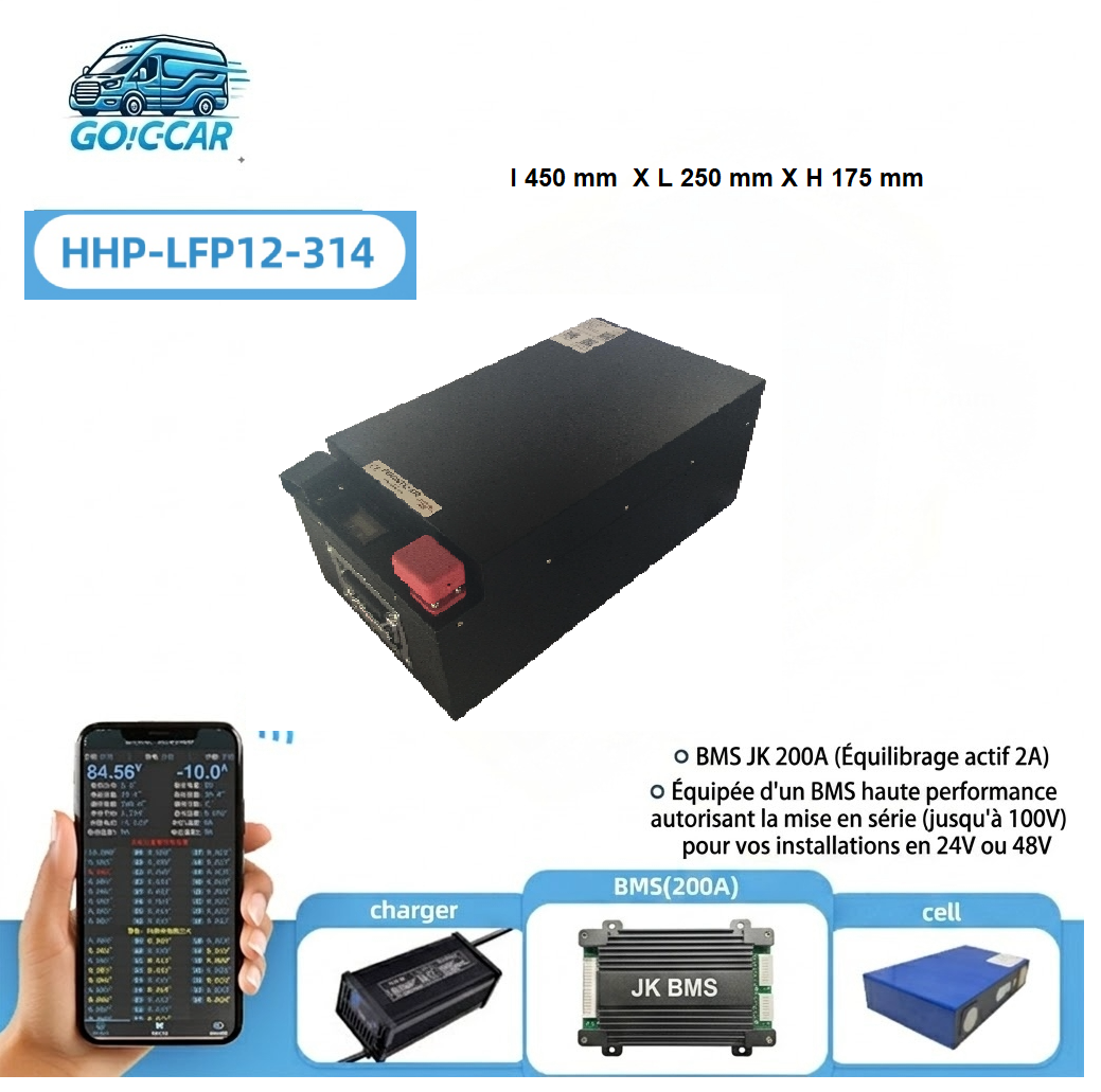 Betty.HHPOWER Slim LiFePO4 314Ah Sécurisée - Extincteur Automatique Intégré