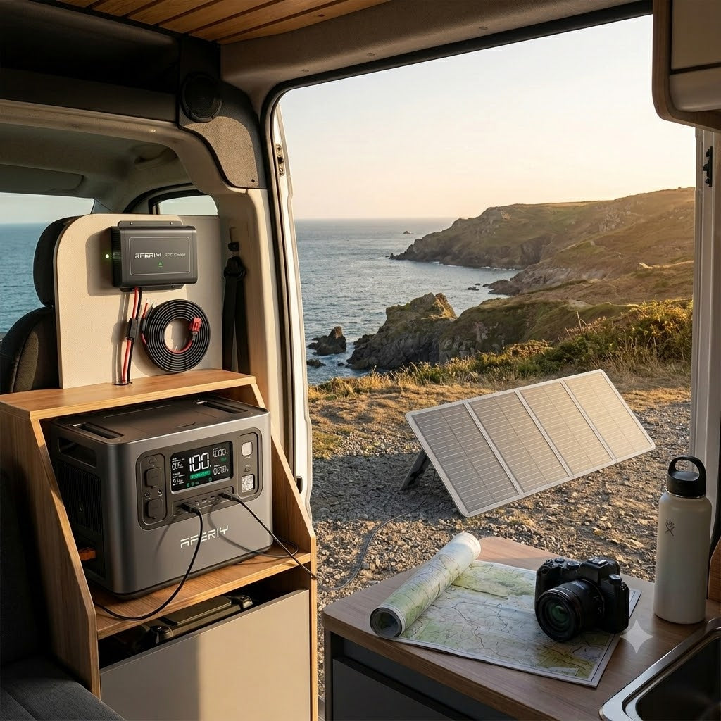 Kit Vanlife Performance 200W – Station Aferiy P210 + Panneau AF-S200A1 + DC-DC  AF-DC060 Chargeur 580W