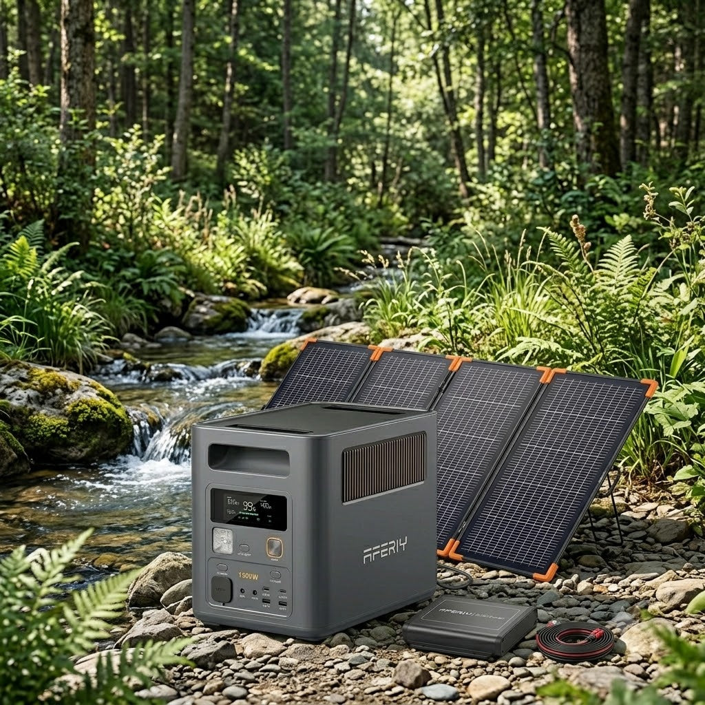 Kit Solaire Escapade "Pro" – Station Aferiy P180 Pro + Panneau AF-SA400 (400W) +DC-DC  AF-DC060 (Version améliorée)