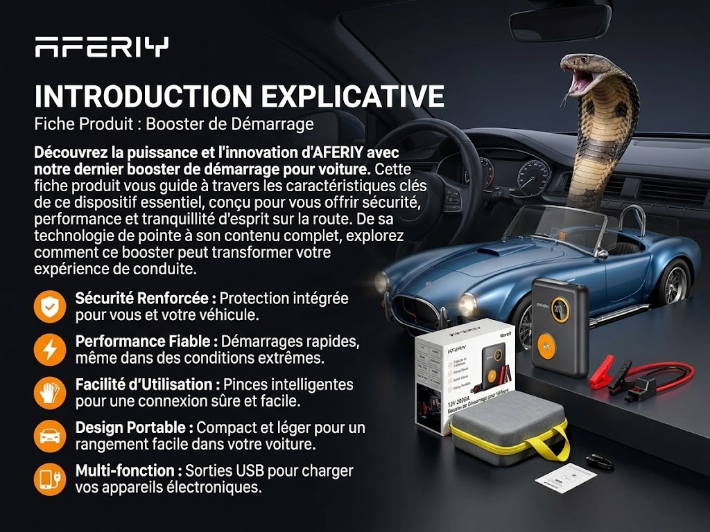 Booster de Démarrage 12V 2000A - Technologie Sodium-Ion